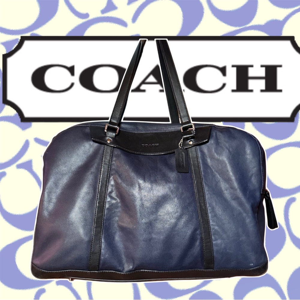 Coach Gotham Textured Leather Duffle Bag – Navy Blue (Style No. F54786) - Picture 2 of 14